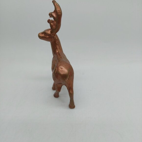 Brass Deer Reindeer Elk Stag Buck Figurine Textured Body 3.5" - Picture 7 of 7